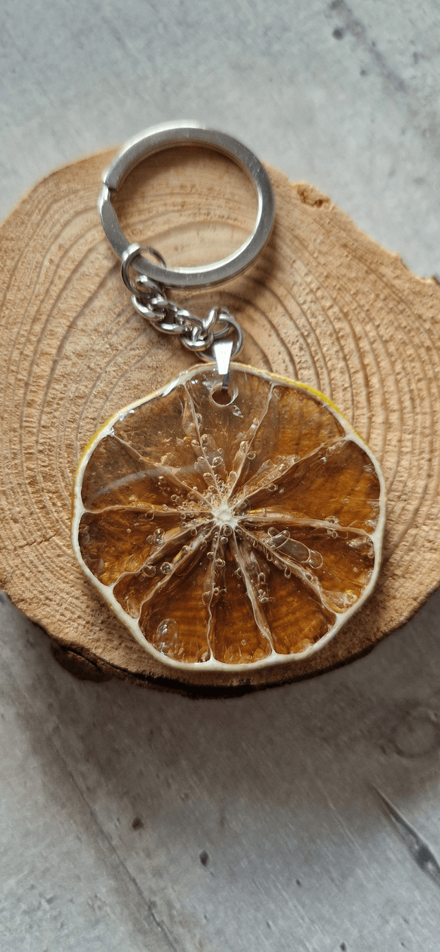 Porte clés/ gri gri bijou de sac citron