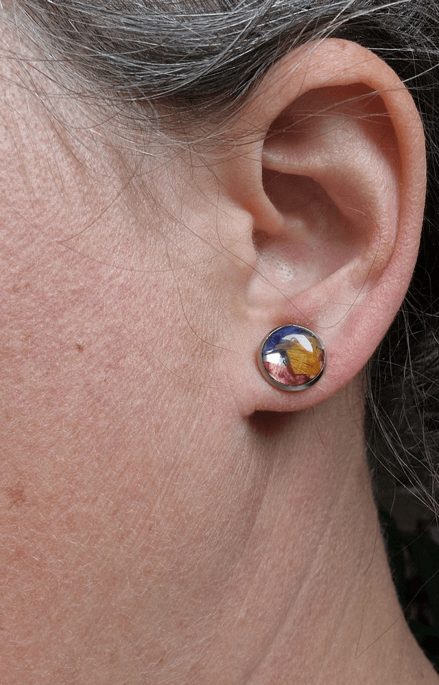 Boucles oreilles arc en ciel puces