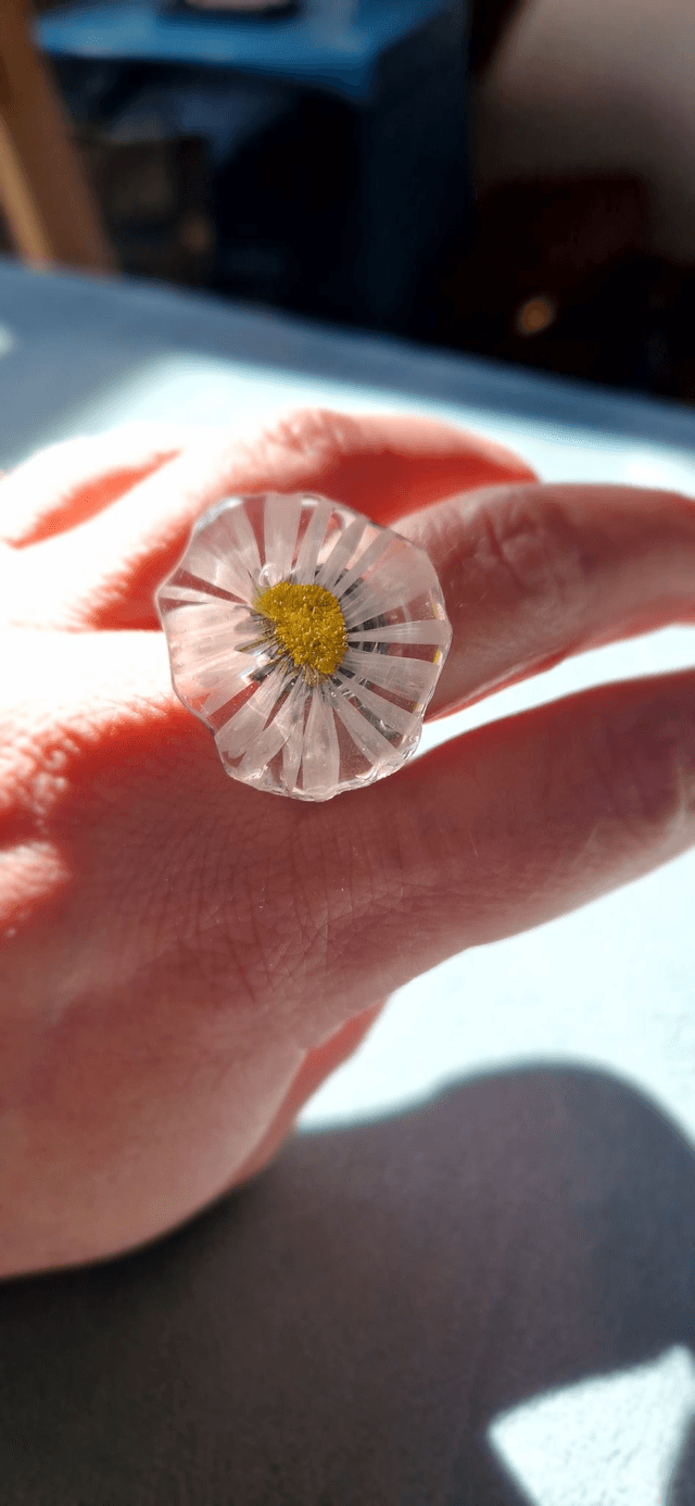 Bague Pâquerette ajustable en acier inoxydable