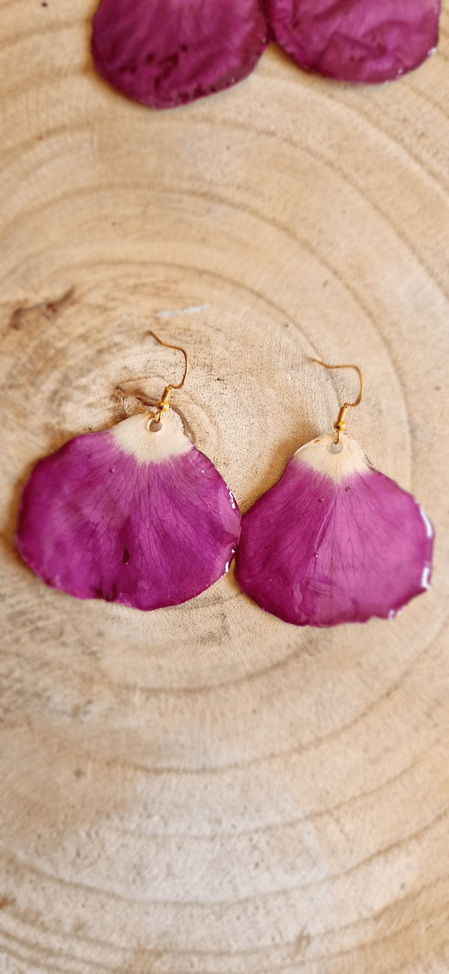 Boucles Oreilles pendantes "Rose"