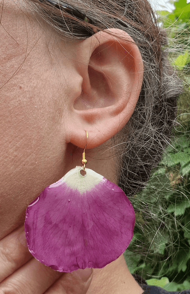 Boucles Oreilles pendantes "Rose"