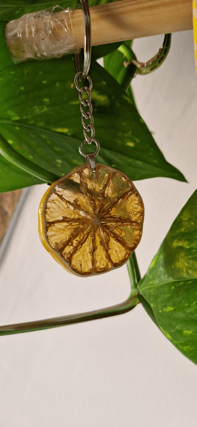 Porte clés/ gri gri bijou de sac citron