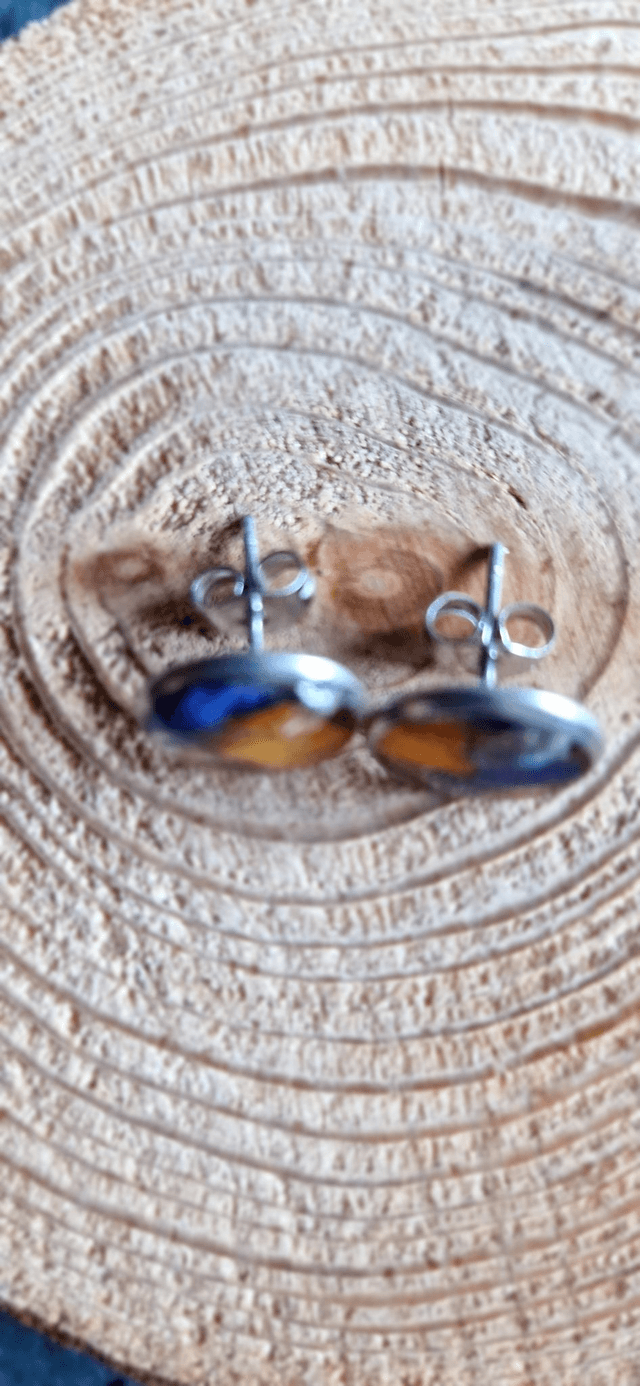 Boucles oreilles arc en ciel puces