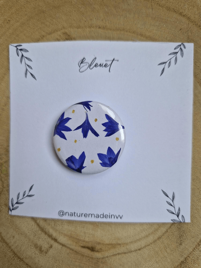 Badge fleuri "Bleuet"