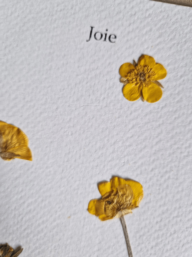 Herbier "Joie "fleurs séchées et pressées