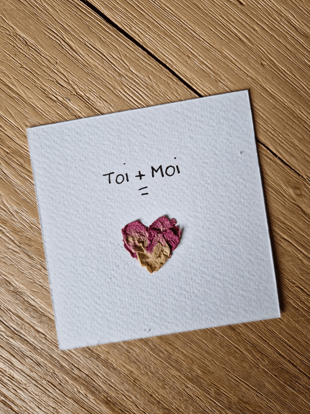 Carte " TOI+MOI" cœur fleuri